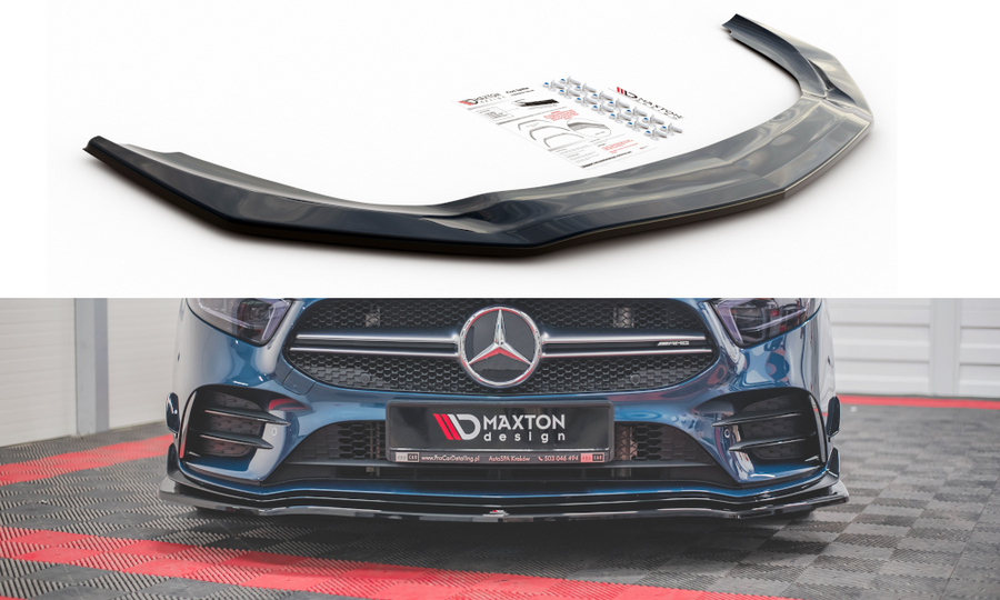 Maxton Design ME-A-177-35-FD1T Front Splitter V.1 Mercedes Benz A35 AMG / AMG-Line W177 | ML Performance UK Car Parts