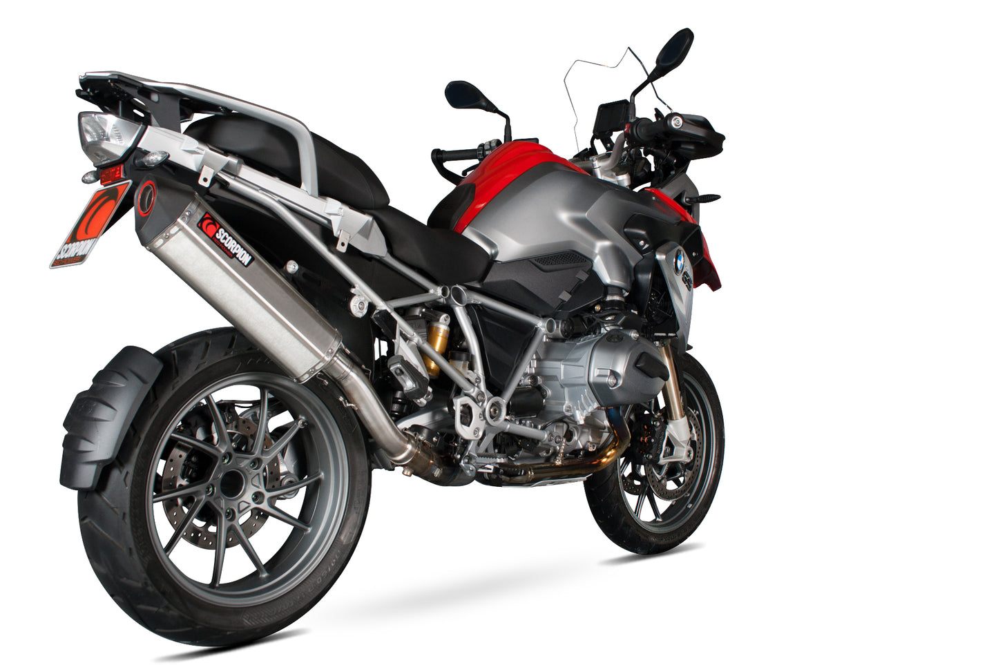 Scorpion RBM69SEO BMW R1200 GS Serket Parallel Slip-On - Brushed Stainless Steel Sleeve | ML Performance EU EU