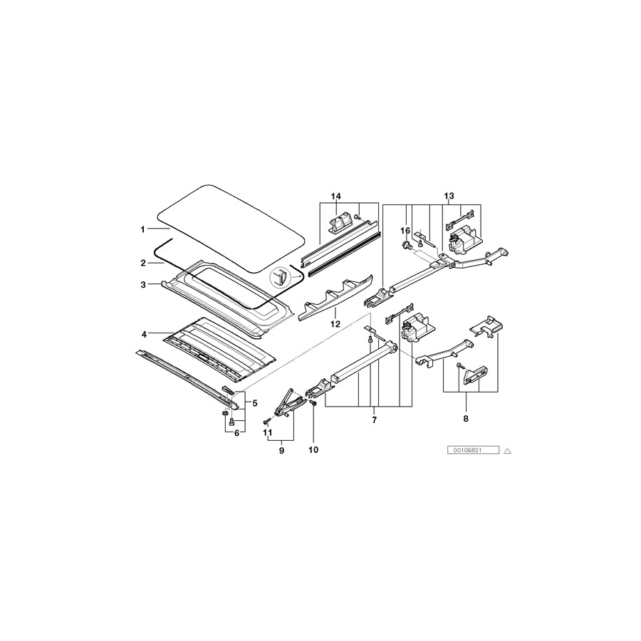 Genuine BMW 54128193164 E39 Trim Panel F Sliding Lifting Roof Cover SANDBEIGE (Inc. 530i, 535i & 523i) | ML Performance EU