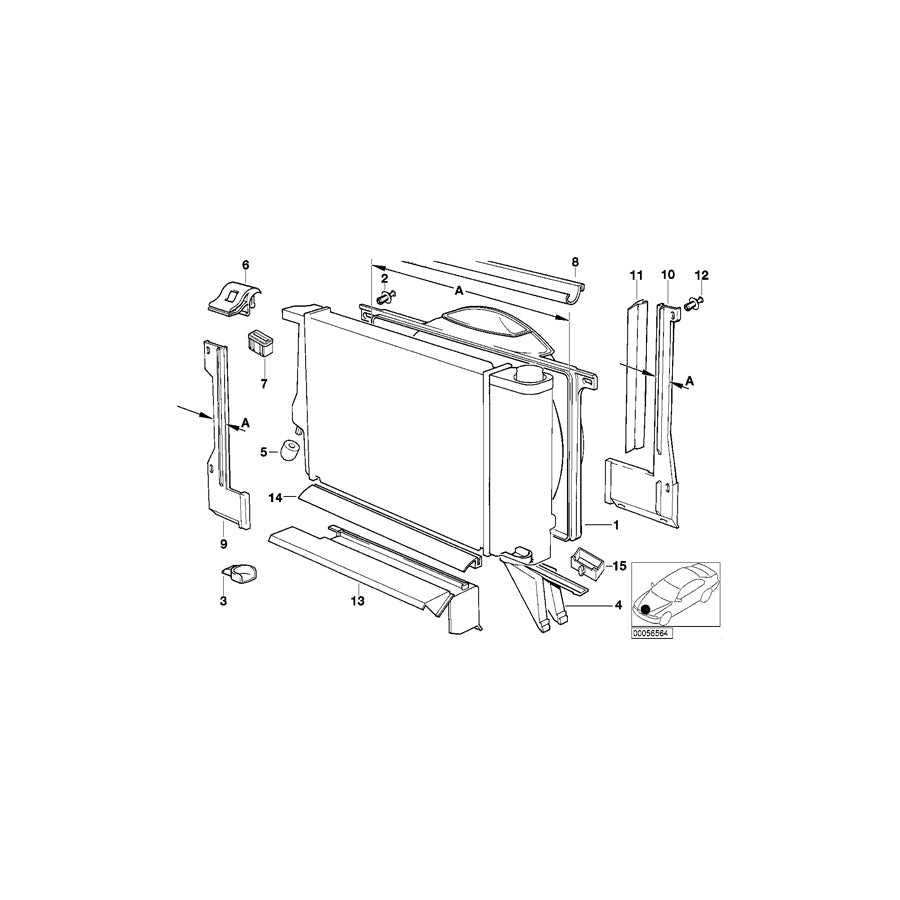 Genuine BMW 17111712495 E34 Covering Right A=30MM (Inc. 518i, 525i & 518g) | ML Performance EU Car Parts