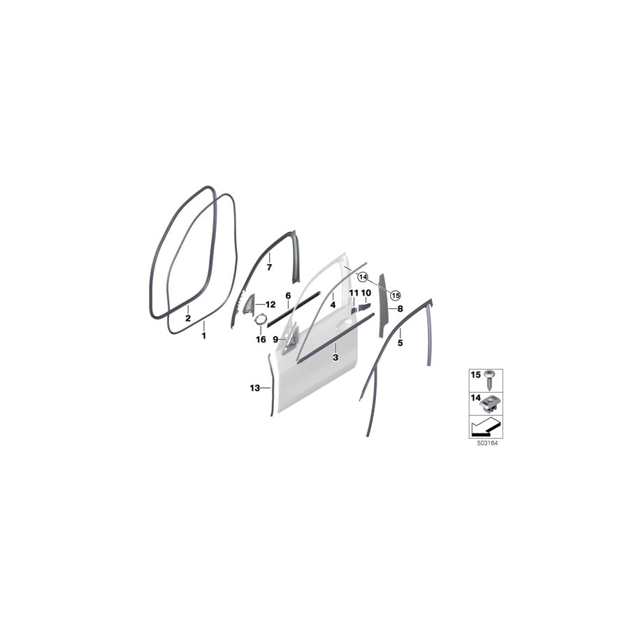 Genuine BMW 51337437772 G06 Window Guide, Right Front Door (Inc. X6 40i, X6 40iX & X6 M50dX) | ML Performance EU