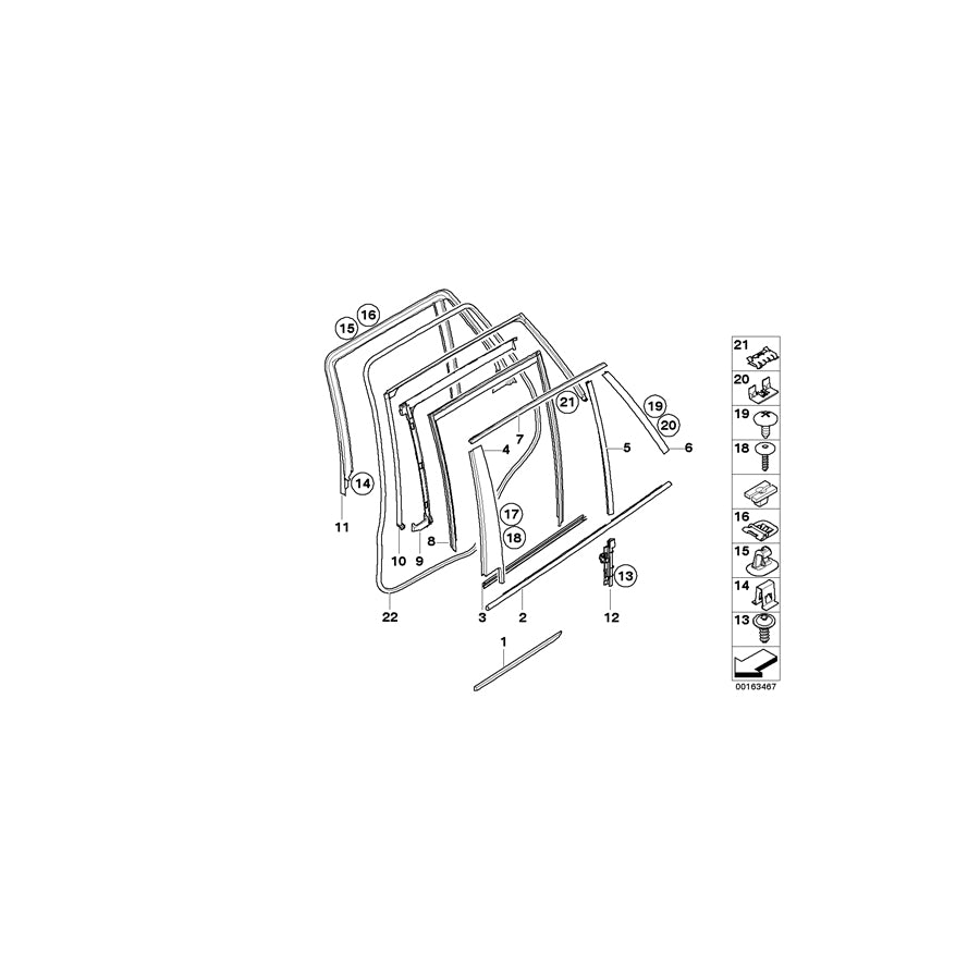 Genuine BMW 51357207843 E70 Outer Weatherstrip, Rear Left Door GLANZSCHWARZ (Inc. X5 3.5d, X5 3.0si & X5 4.8i) | ML Performance EU