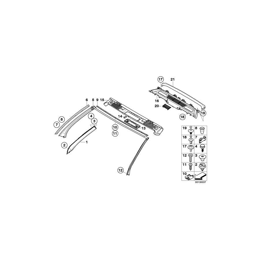 Genuine BMW 51437893446 E64 Right Column A Cover SCHWARZ (Inc.  & M6) | ML Performance EU Car Parts