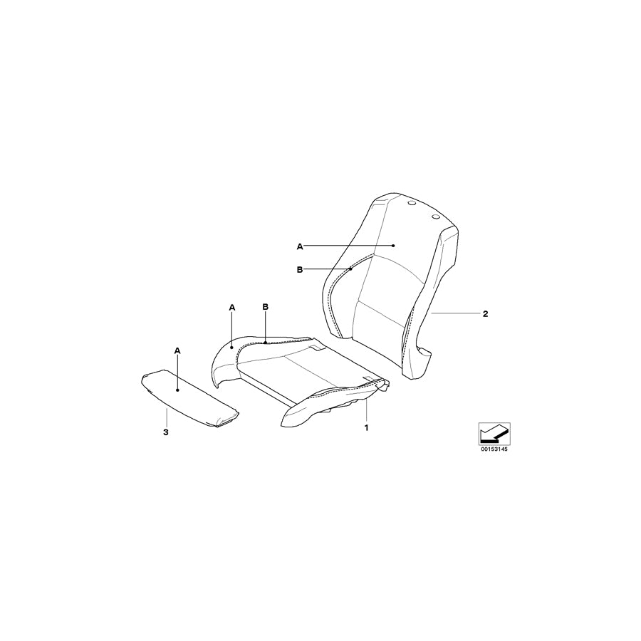 Genuine BMW 52107962317 E90 E91 Cover,Backrest,Sports Seat,Leather Left INDIVIDUAL (Inc. 325i, 325xi & 316d) | ML Performance EU Car Parts