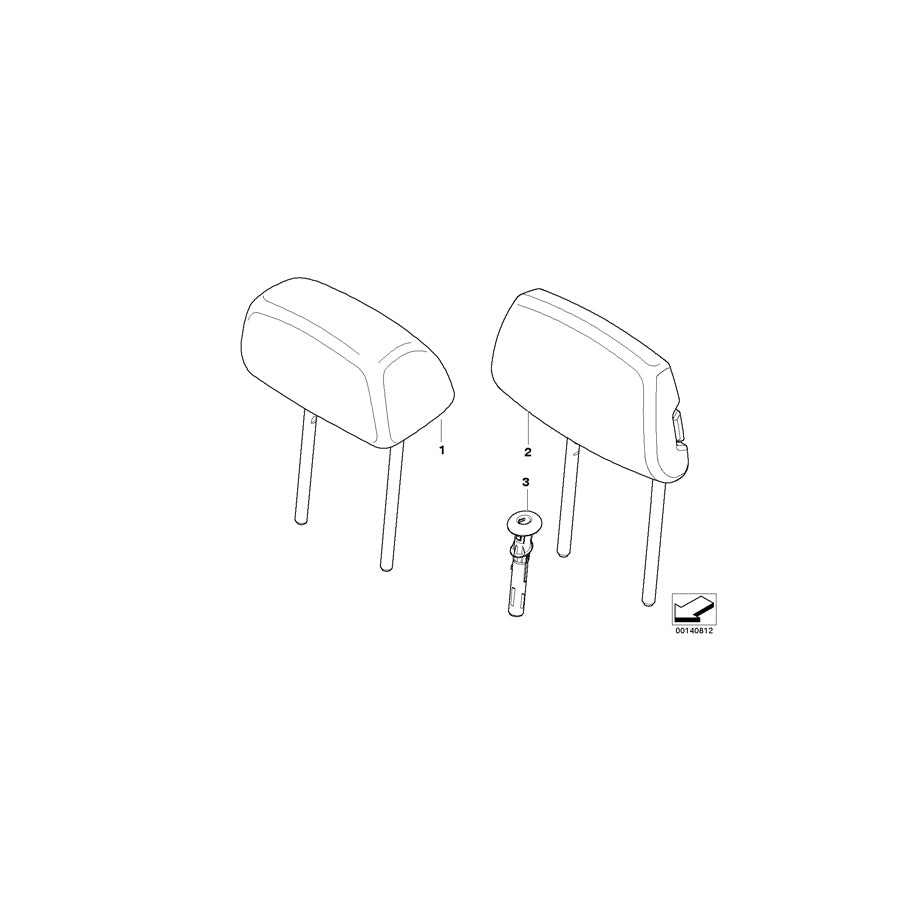 Genuine BMW 52207152341 E81 E82 E90 Headrest Leather LEMON (Inc. 118i, 116i 1.6 & 318d) | ML Performance EU Car Parts