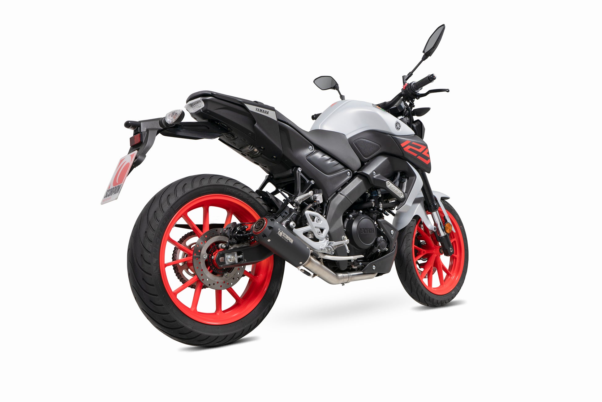 Scorpion PYA119SYSBCER Yamaha MT-125 Euro 5 Red Power Full System - Black Ceramic Coated Sleeve | ML Performance EU EU