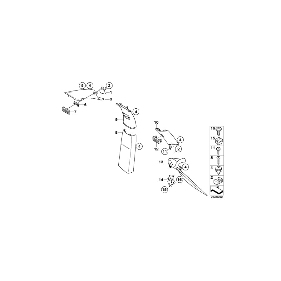 Genuine BMW 51439133660 E71 E72 Cover, Column D, Right GREIGE (Inc. X6 40iX, X6 35iX & Hybrid X6) | ML Performance EU Car Parts