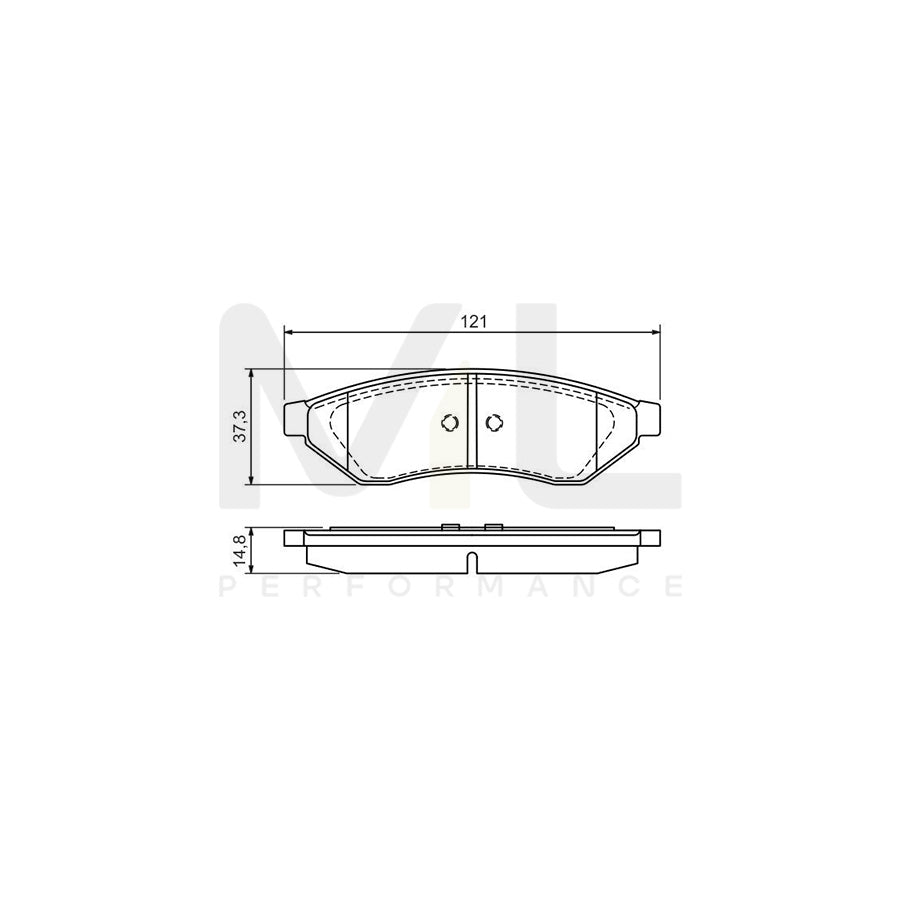 Bosch 0986494172 Brake Pad Set With Anti-Squeak Plate, With Mounting Manual BP1083 | ML Performance Car Parts