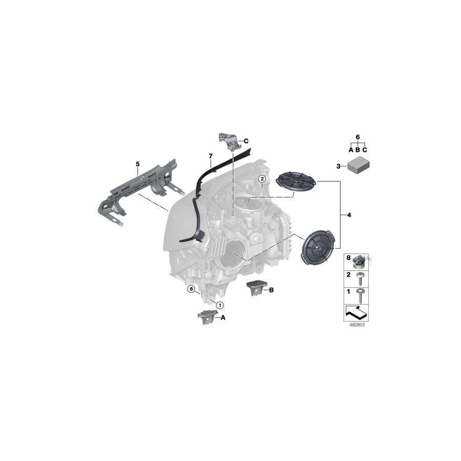 Genuine BMW 63118491783 G32 Repair Kit, Left Headlight (Inc. 630i, 620dX & 640dX) | ML Performance EU Car Parts