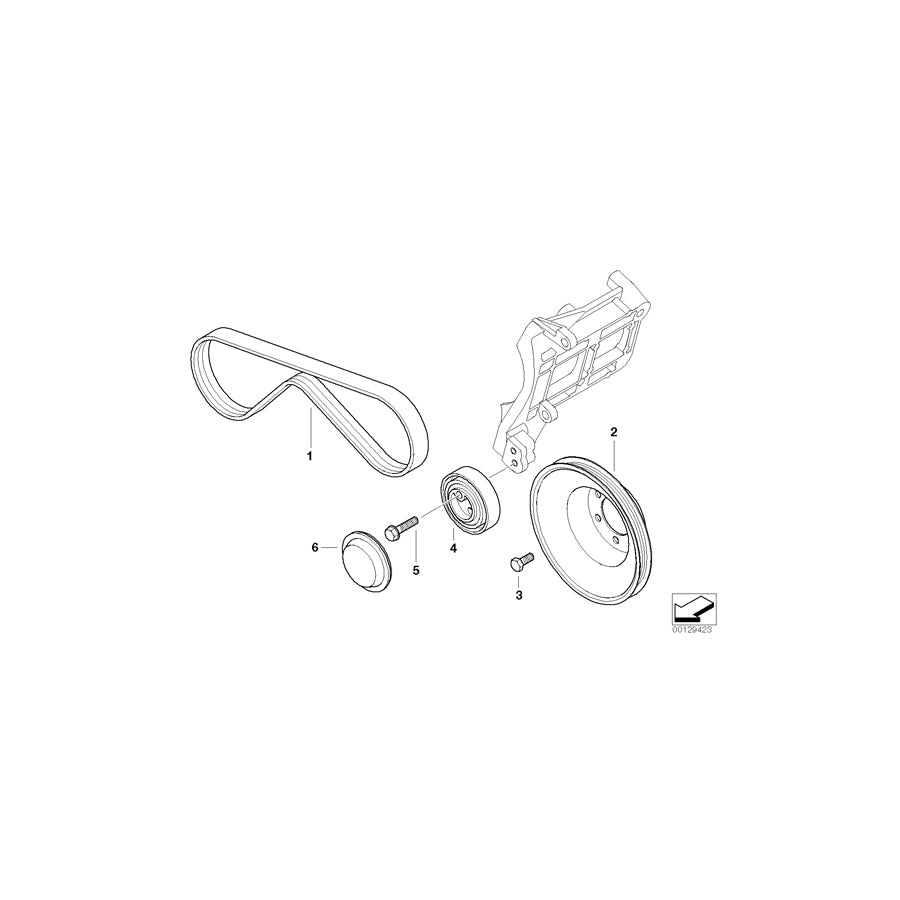 Genuine BMW 64552245451 E36 E34 Ribbed V-Belt 4PK X 778 (Inc. 525tds, 525td & 325td) | ML Performance EU Car Parts