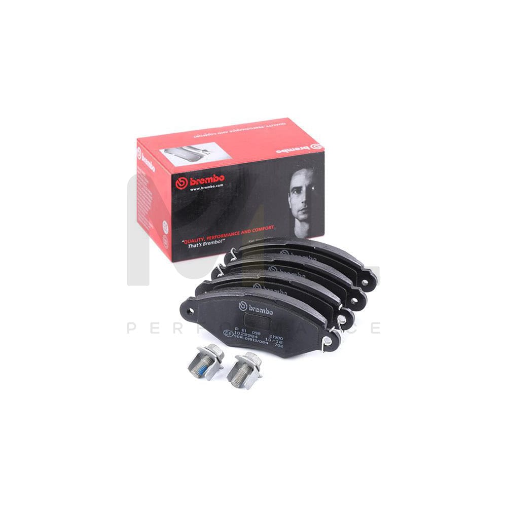 Brembo P 61 098 Brake Pad Set Excl. Wear Warning Contact, With Brake Caliper Screws | ML Performance Car Parts