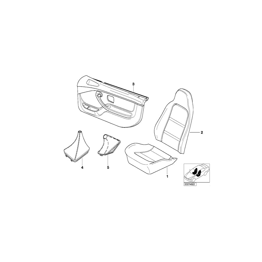 Genuine BMW 51412496760 E36 Door Lining Leather Right Q6IM IMOLAROT (Inc. Z3 M, Z3 1.8 & Z3 2.0) | ML Performance EU