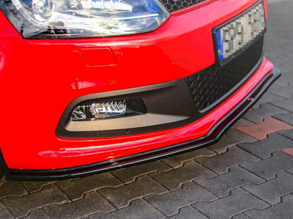 Maxton Design VW-PO-5-GTI-FD2T Front Splitter V.2 VW Polo MK5 GTI 6r Pre-facelift (2009-2014) | ML Performance EU Car Parts
