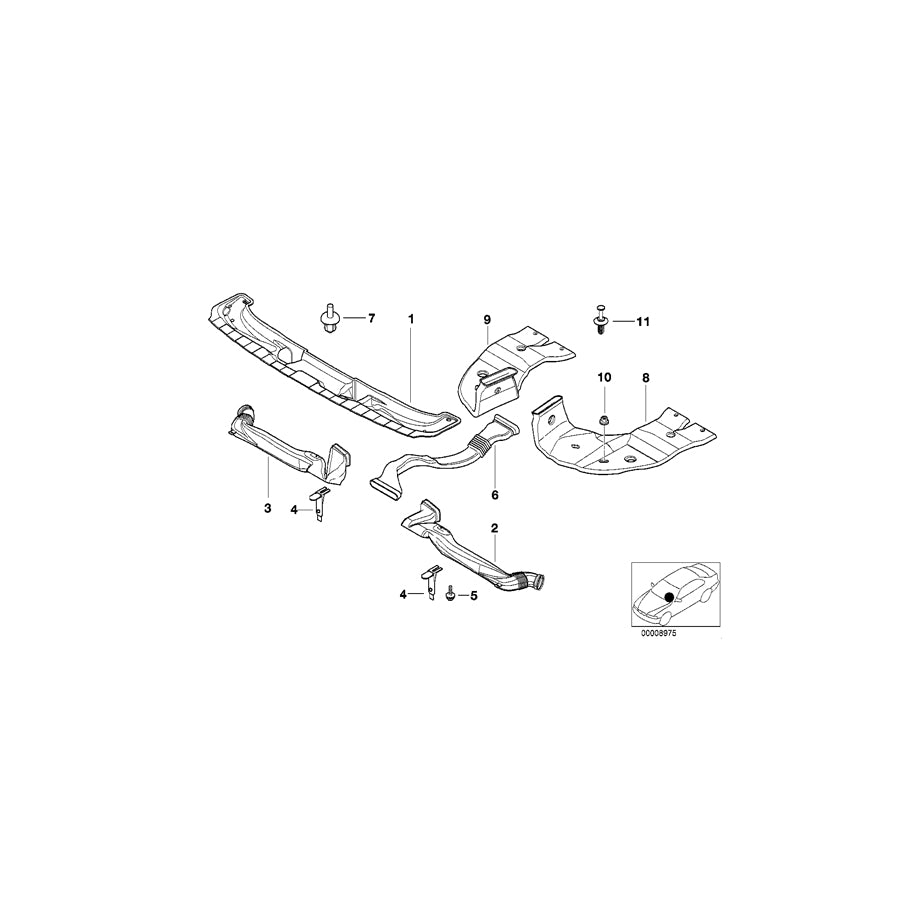 Genuine BMW 64228159764 E39 Rear Heater Duct (Inc. 525td, 530d & 523i) | ML Performance EU Car Parts