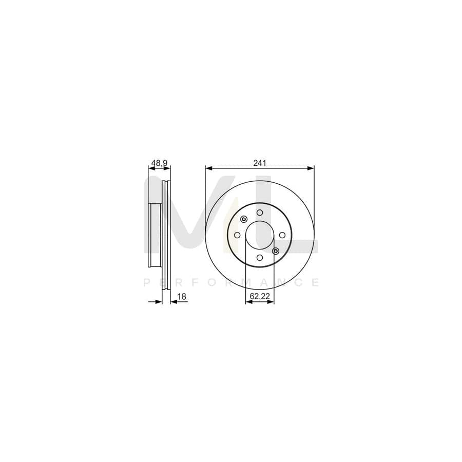 BOSCH 0 986 479 S04 Brake Disc Vented, Oiled | ML Performance Car Parts