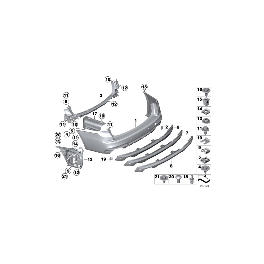 Genuine BMW 51122354342 F07 Set Of Mounts For Pdc Sensor, Rear PDC (Inc. 520d, 530d & 550iX 4.0) | ML Performance EU Car Parts