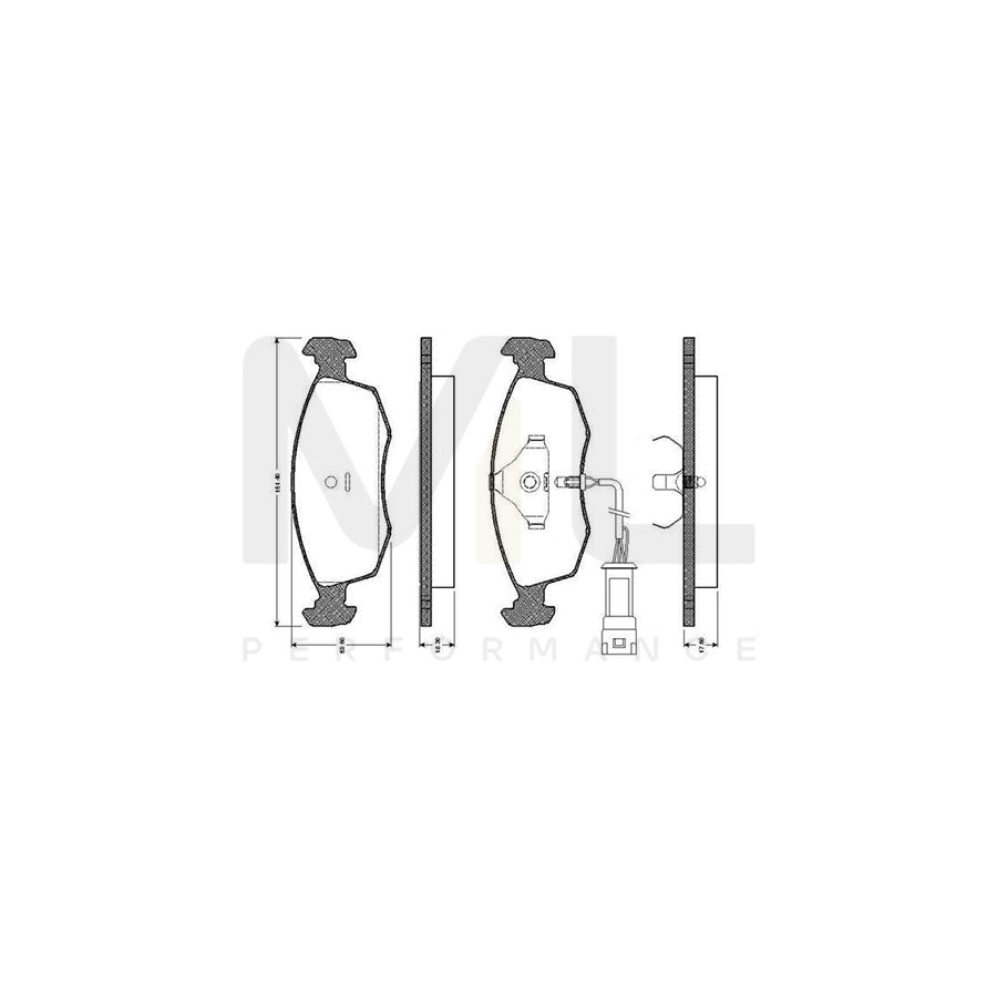 Bosch 0986Tb2092 Brake Pad Set Incl. Wear Warning Contact, With Accessories | ML Performance Car Parts