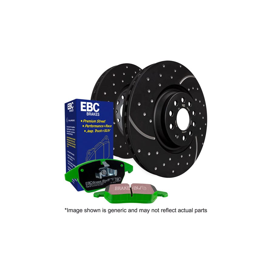 EBC PD11KF477 Mercedes-Benz W/T211 Greenstuff Front Brake Pad & GD Disc Kit - ATE Caliper 1 | ML Performance UK Car Parts