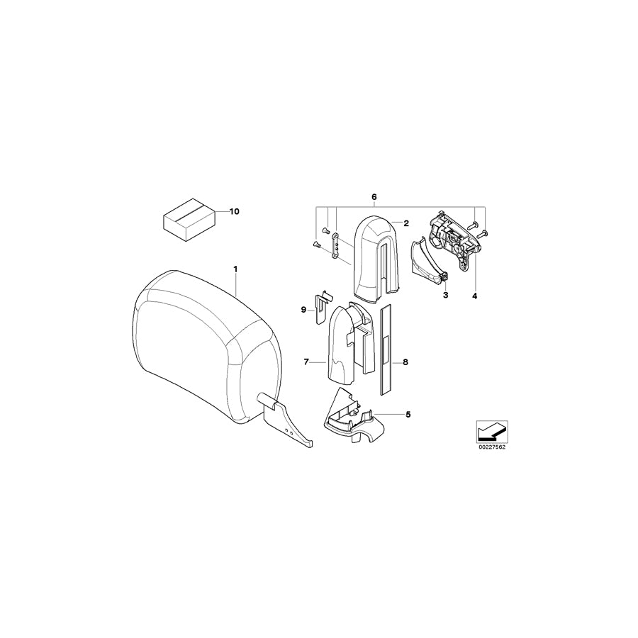 Genuine BMW 52107903311 E64 Headrest Leather Left SCHWARZ (Inc.  & M6) | ML Performance EU Car Parts