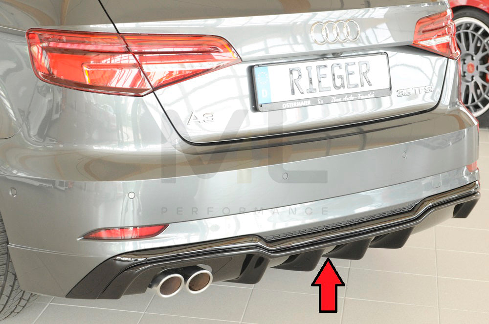 Rieger 00088180 Audi 8V A3 Rear Diffuser 1 | ML Performance EU Car Parts