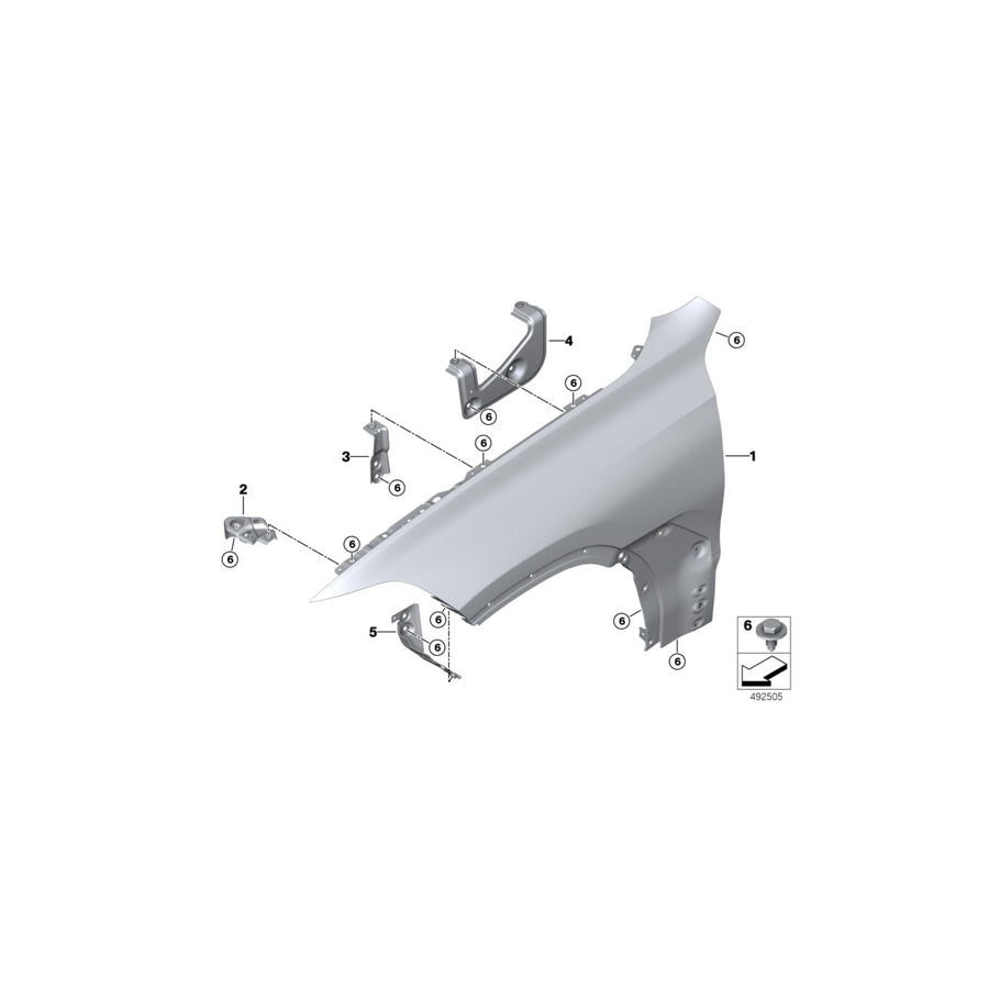 Genuine BMW 41007492370 G07 G05 G06 Side Panel Bracket, Front Right 3 (Inc. X7 M50dX, X5 M50dX & X5 30iX) | ML Performance EU Car Parts
