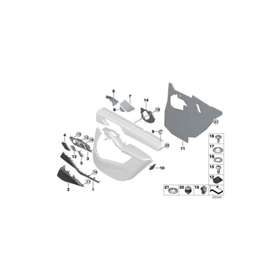 Genuine BMW 51417956487 G05 G07 Trim Cover, Switch, Power Window, Left COGNAC (Inc. X5 30dX, X5 40i & X7 50iX) | ML Performance EU