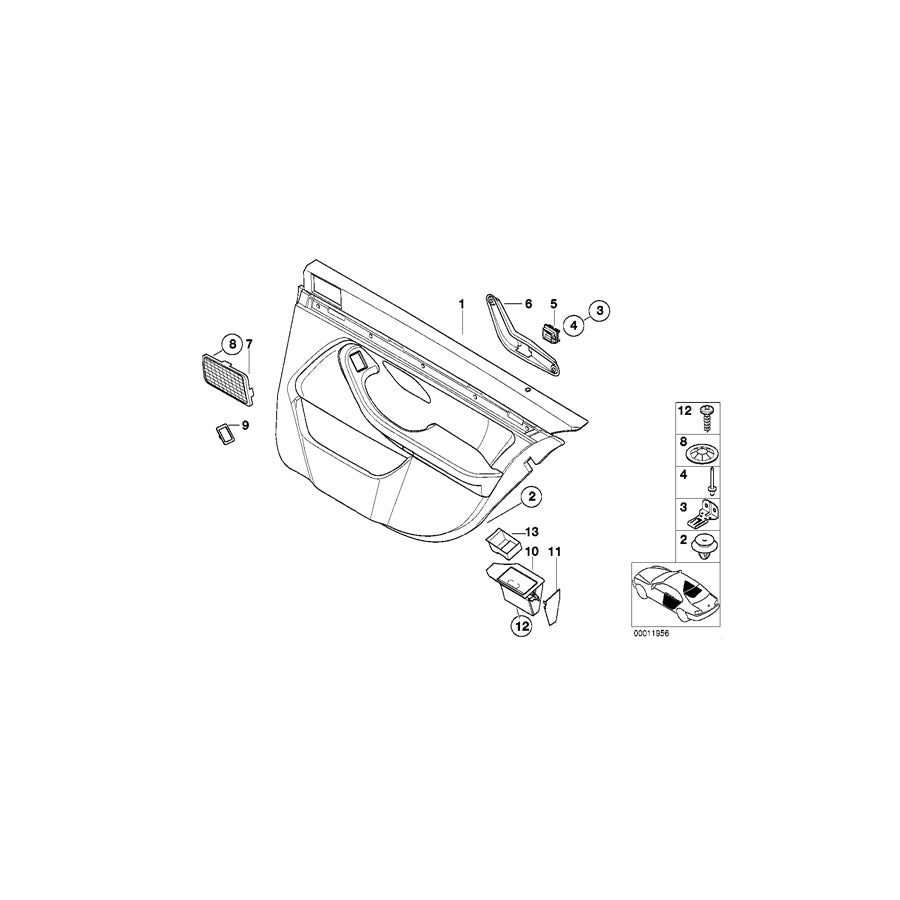 Genuine BMW 51422499406 E39 Door Trim Panel, Rear, Right SCHWARZ O6SW (Inc.  & M5) | ML Performance EU Car Parts