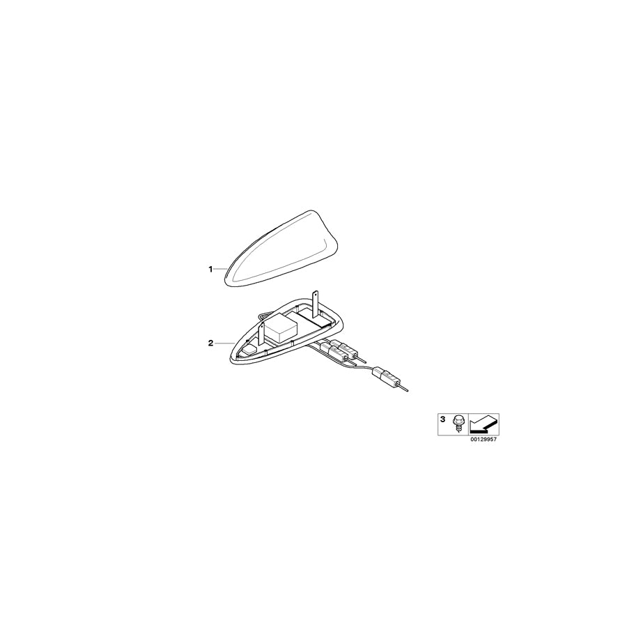 Genuine BMW 65206957346 E61 E60 Roof Antenna (Inc. 520d, 530d & 525i) | ML Performance EU Car Parts