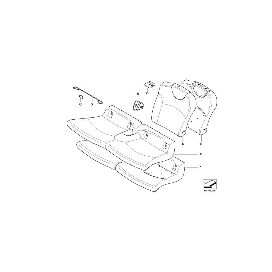 Genuine BMW 52202753272 Clubman R56 Cover Backrest Cloth Right CARBON BLACK (Inc. Cooper D 2.0, Coop.S BEV & One Eco 55kW) | ML Performance EU Car Parts