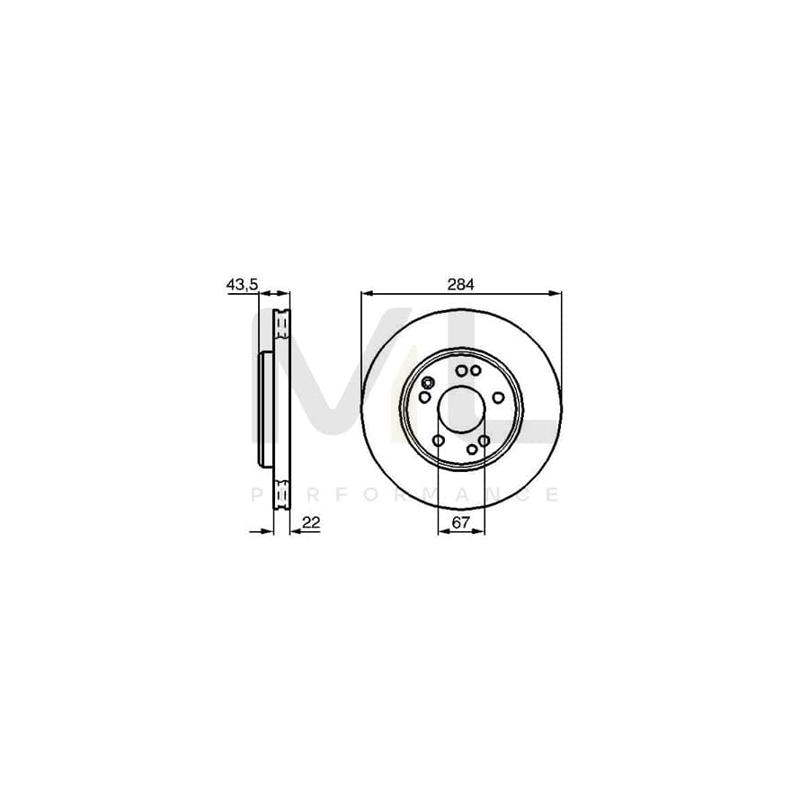 BOSCH 0 986 478 589 Brake Disc Internally Vented, Vented, Oiled, High-carbon | ML Performance Car Parts