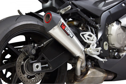 Scorpion RBM77SEO BMW S1000 RR Serket Taper Slip-On - Brushed Stainless Steel Sleeve | ML Performance EU EU