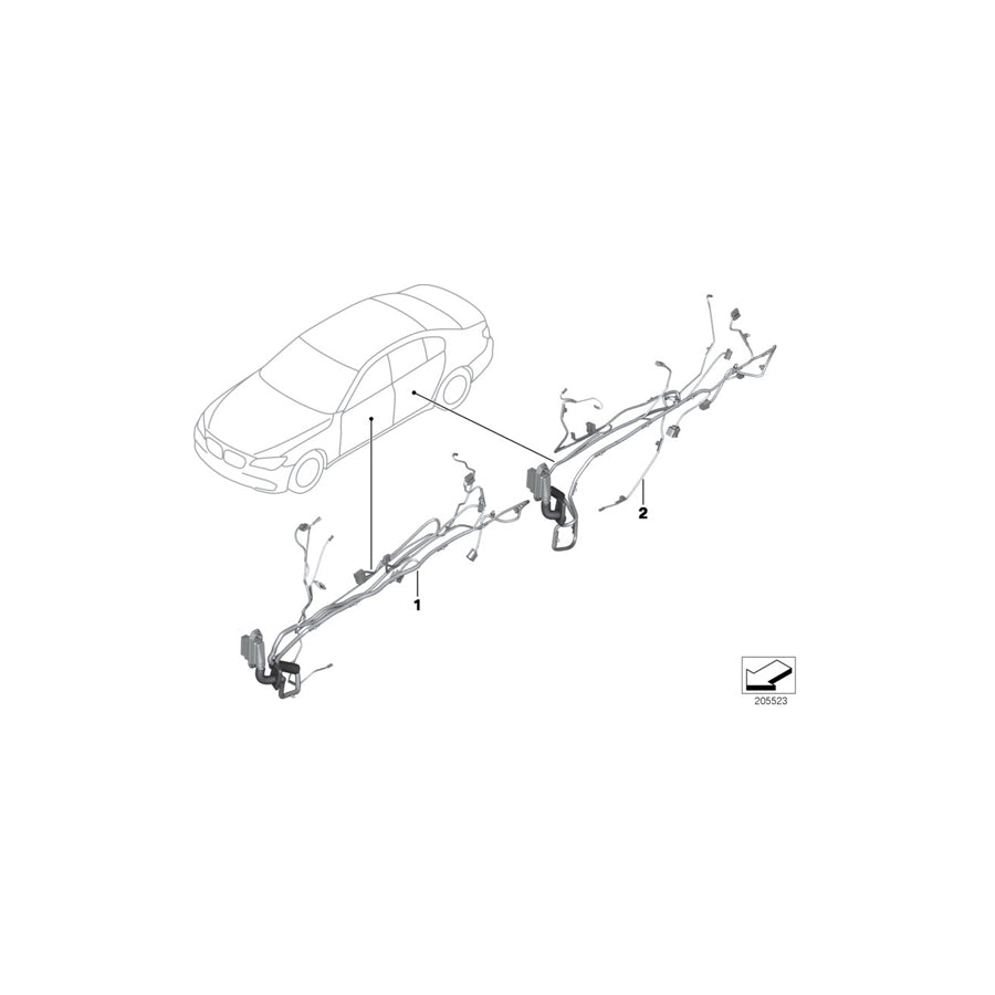 Genuine BMW 61129303640 F07 Co-Driver'S Side Door Cable Harness (Inc. 535dX, 550iX 4.4 & 535iX) | ML Performance EU Car Parts