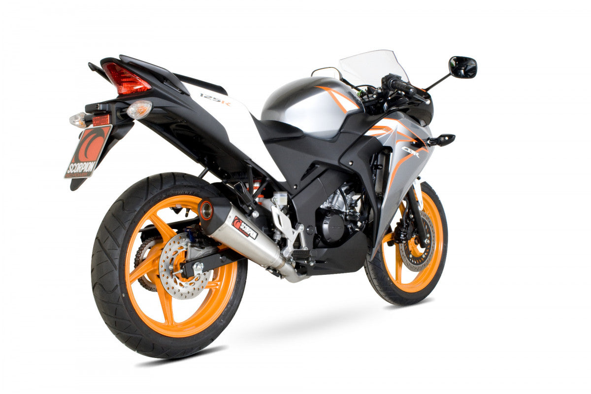 Scorpion RHA151SEO Honda CBR125 R Serket Taper Full System - Brushed Stainless Steel Sleeve | ML Performance EU EU