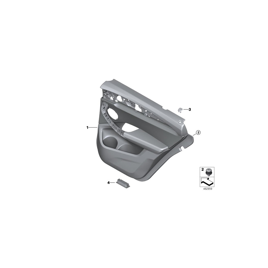 Genuine BMW 51427940319 G01 Door Trim Panel, Rear, Left ANTHRAZIT (Inc. X3 20iX, X3 30iX & X3 18d) | ML Performance EU