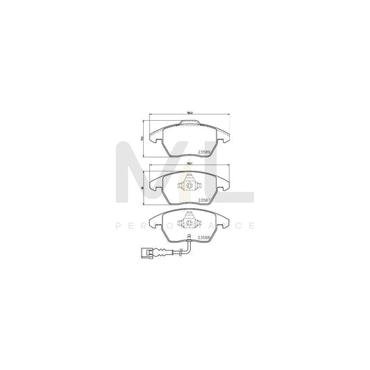 Hella 8DB 355 010-581 Brake Pad Set With Integrated Wear Warning Contact | ML Performance Car Parts