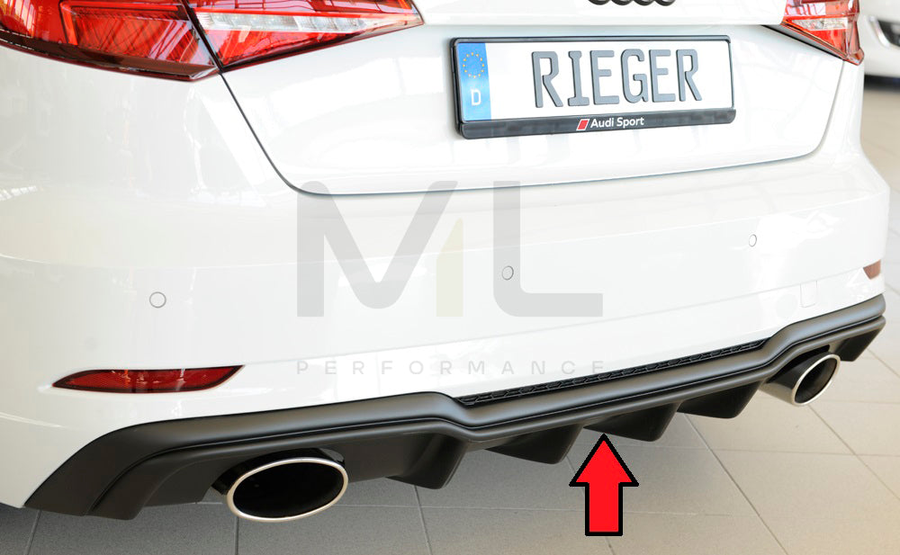 Rieger 00056823 Audi 8V Rear Diffuser (A3 & S3) 1 | ML Performance EU Car Parts