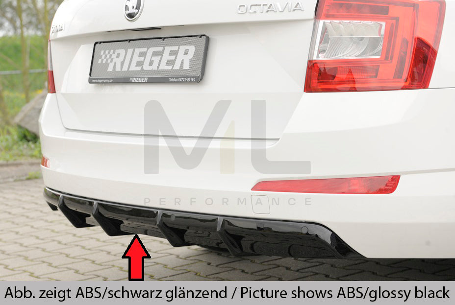 Rieger 00099292 Skoda 5E Octavia Rear Diffuser 1 | ML Performance EU Car Parts