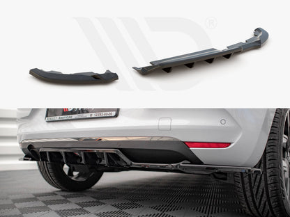Maxton Design RE-CL-5-RSD1T+RD1T Central Rear Splitter (vertical Bars) Renault Clio MK5 (2019-) | ML Performance UK Car Parts