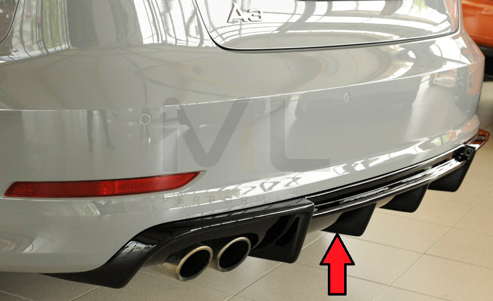 Rieger 00088157 Audi 8V A3 Rear Diffuser 1 | ML Performance EU Car Parts
