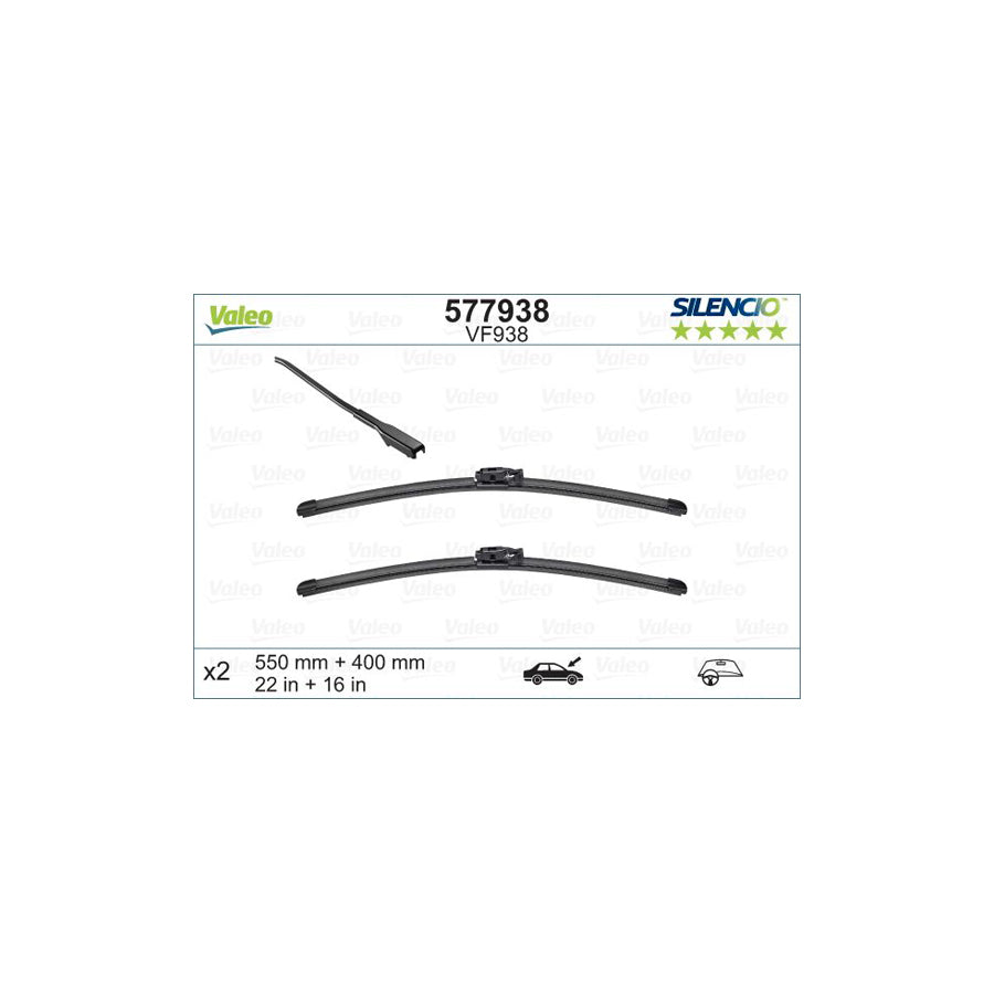 Valeo Silencio Flat Blade Set 577938 Wiper Blade | ML Performance EU Car Parts