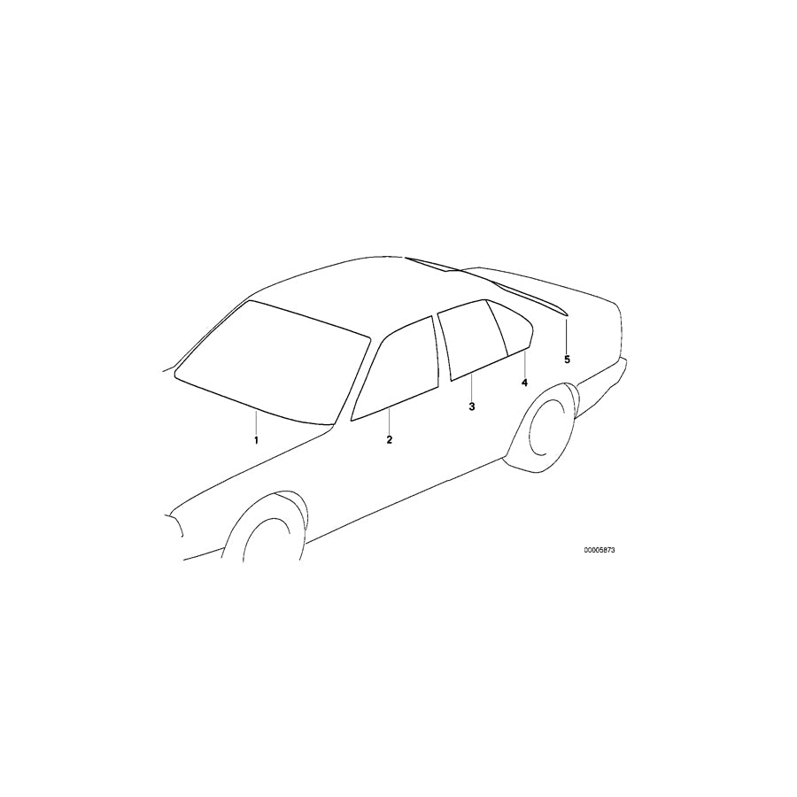 Genuine BMW 51348105027 E32 Fixed Door Window, Green, Left (Inc. 750i, 750iL & 730iL) | ML Performance EU Car Parts