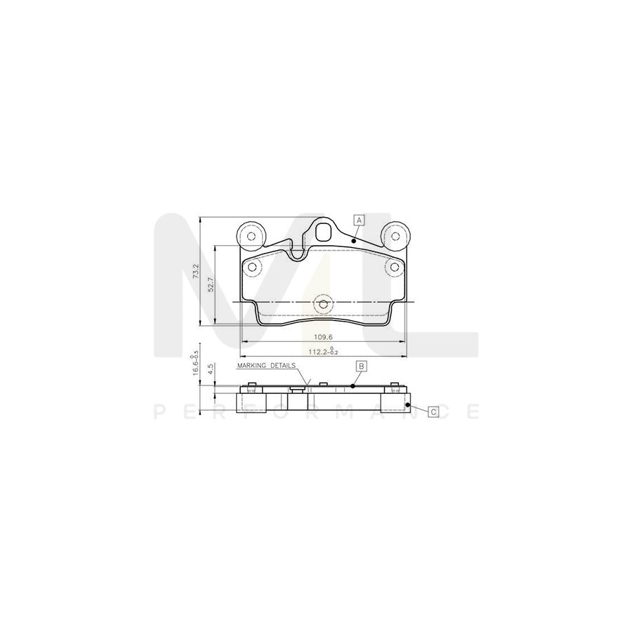 Bosch 0986Tb2456 Brake Pad Set Excl. Wear Warning Contact | ML Performance Car Parts