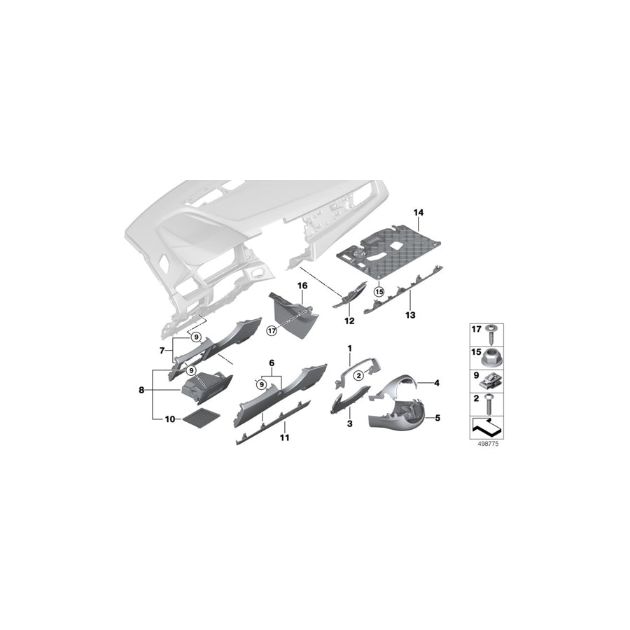 Genuine BMW 51456843860 F48 F46 Trim Panel, Steering Column, Bottom (Inc. X1 16d, X1 28iX & 220dX) | ML Performance EU