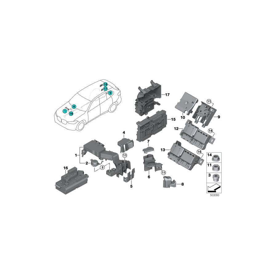 Genuine BMW 61146807487 G20 G29 G01 Power Distribution Box, Front (Inc. X5 30dX, X5 30iX & 330iX) | ML Performance EU