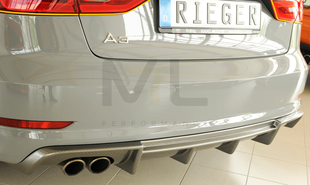 Rieger 00099367 Audi 8V A3 Rear Diffuser 6 | ML Performance EU Car Parts