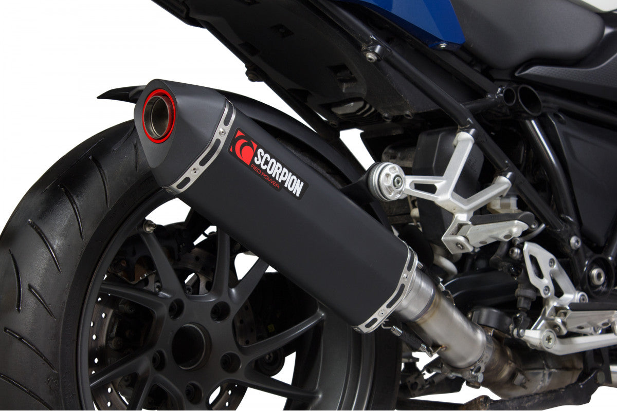 Scorpion RBM79BCER BMW Serket Parallel Slip-On - Black Ceramic Coated Sleeve (R1200 R / R1200 RS) | ML Performance EU EU