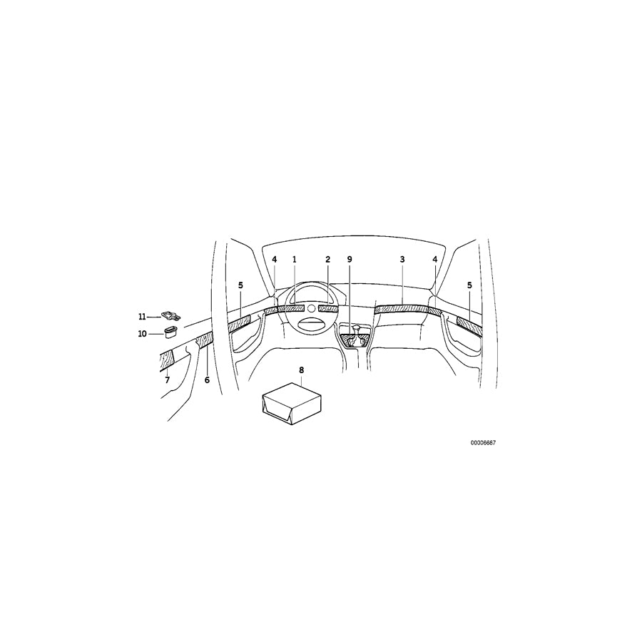 Genuine BMW 51418111189 E32 Wooden Cover Rear Left NUSSBAUM (Inc. 750i, 740i & 750iLS) | ML Performance EU Car Parts