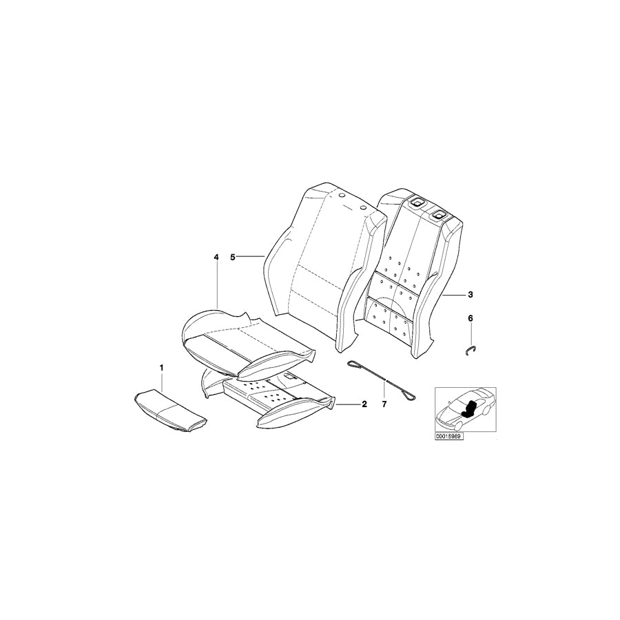 Genuine BMW 52108026278 E53 Seat Cover Leather ECRU (Inc. X5 4.8is, X5 4.6is & X5 3.0i) | ML Performance EU Car Parts