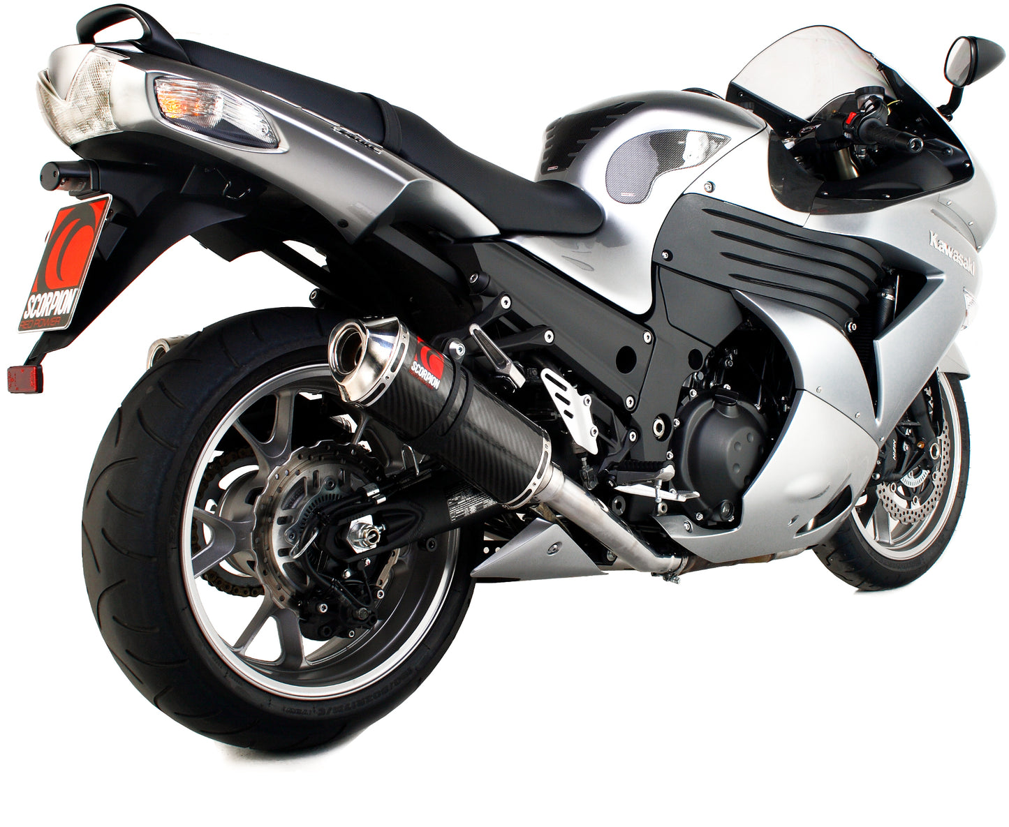 Scorpion EKA83CFO Kawasaki ZZR1400 Factory Carbine Slip-On (Pair) - Carbon Fibre Sleeve | ML Performance EU EU