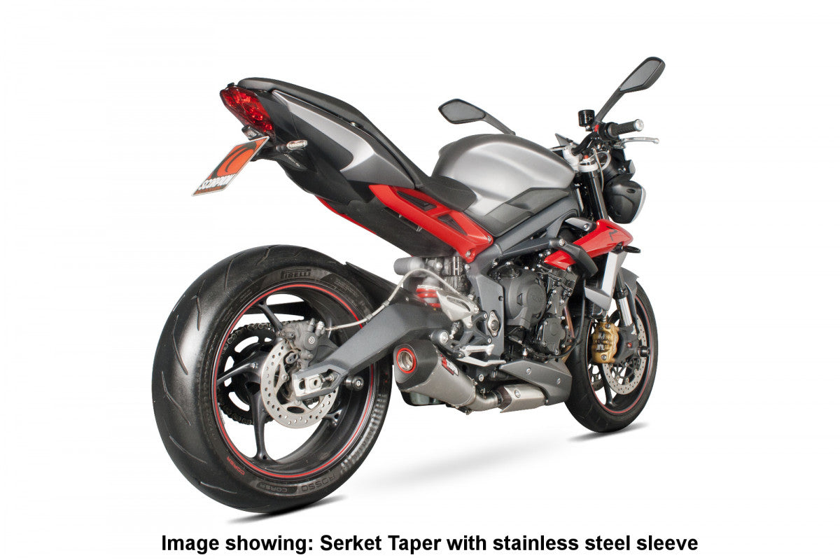 Scorpion RTR79TEO Triumph Serket Taper Slip-On - Titanium Sleeve (Street Triple 675 / Street Triple 675 R) | ML Performance EU EU